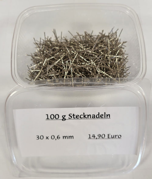 0,6 mm Stecknadeln 30 mm lang, 100 gr